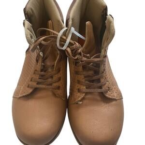 Tan and brown bibi boots